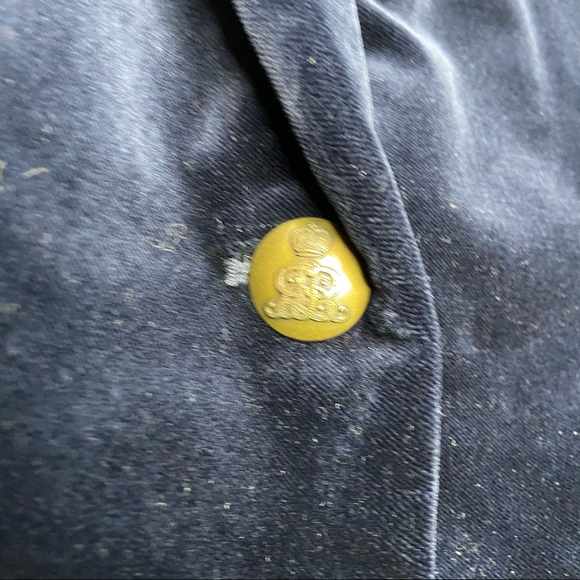 Ralph Lauren Black Label Vintage Navy Blue Velvet Jacket Gold Embroidered C1 - Picture 6 of 12